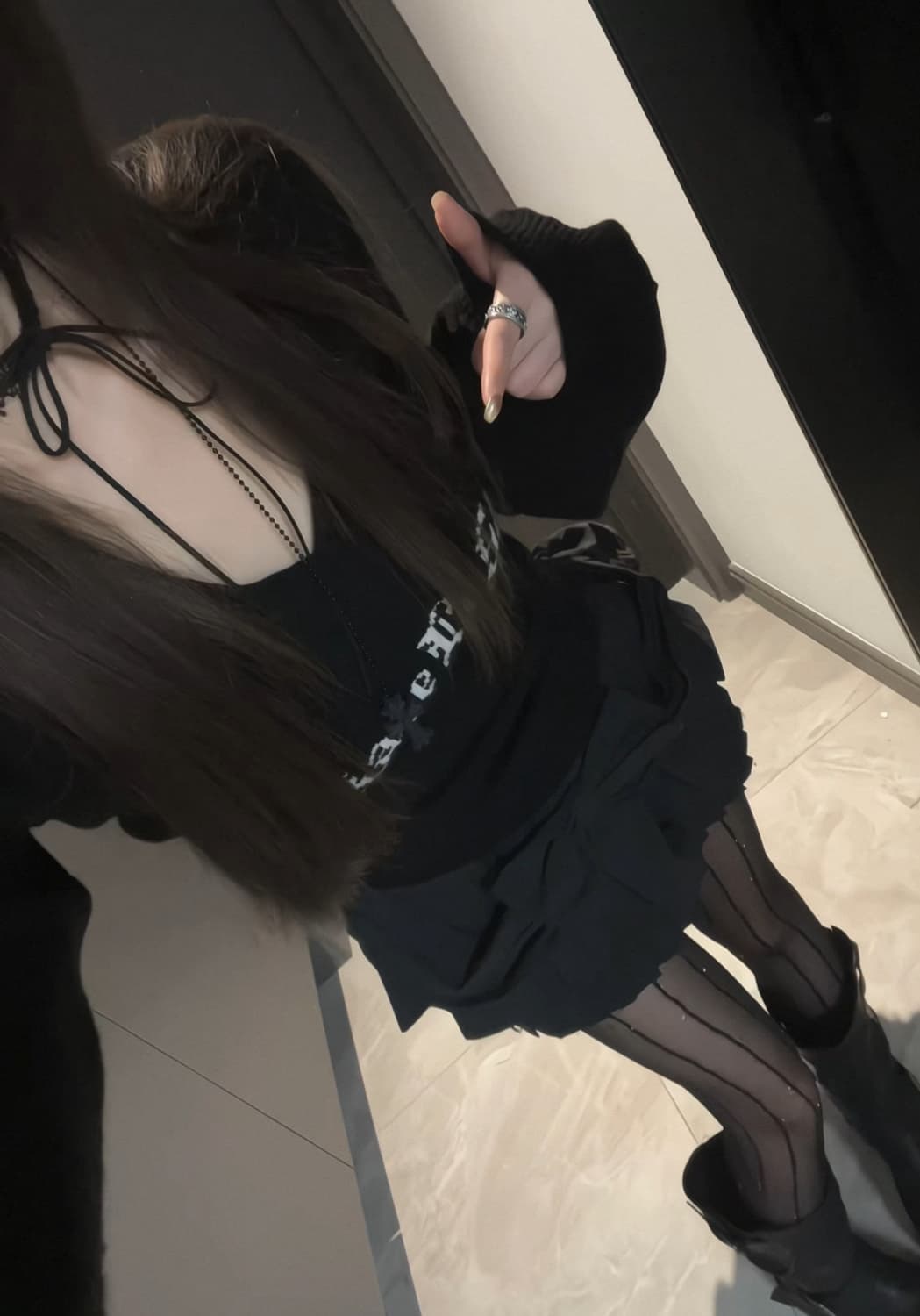 Rase le sol 블랙 리본 스커트 상품이미지6