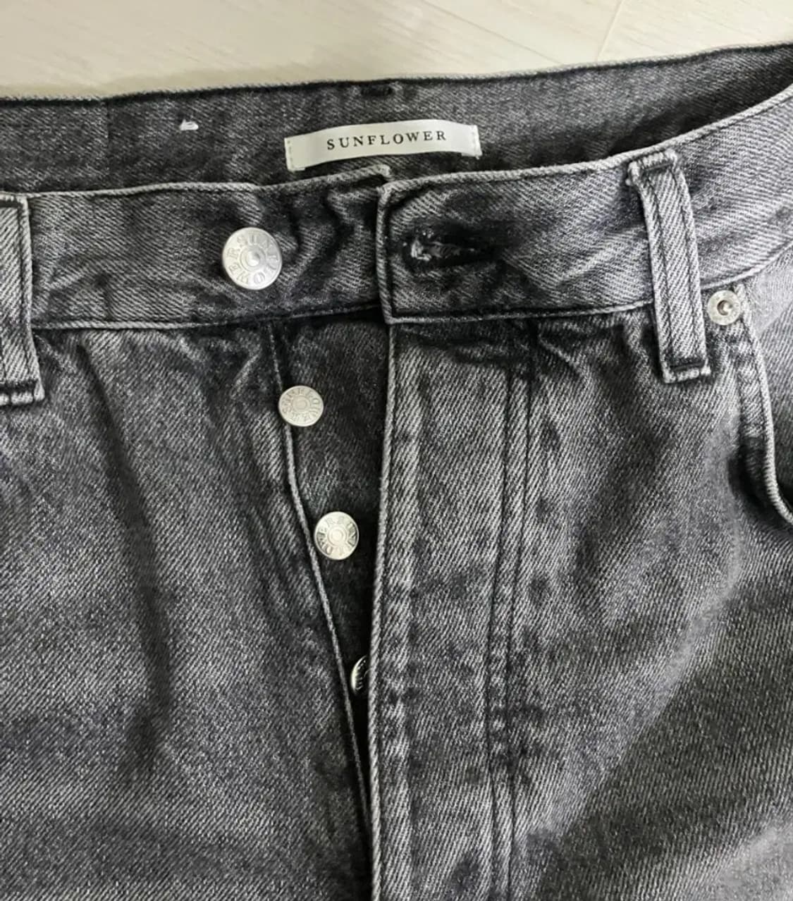 선플라워 와이드 트위스트 데님팬츠 상품이미지4