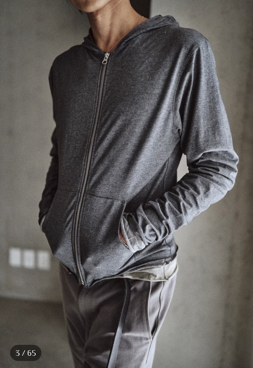 모노프리베 textured hoodie zip 2사이즈 상품이미지1