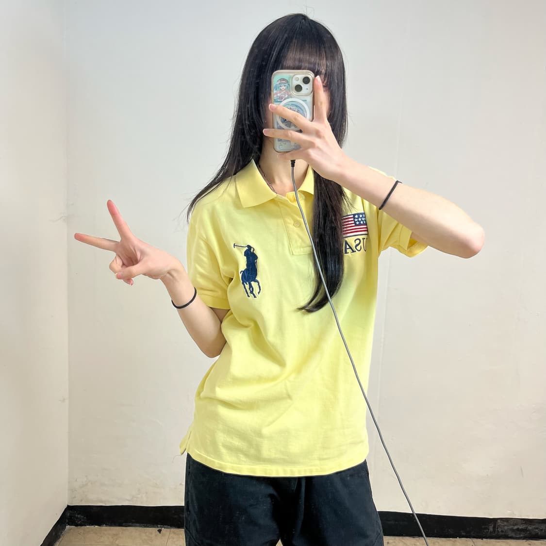 Polo yellow Big Pony USA polo shirt 상품이미지2