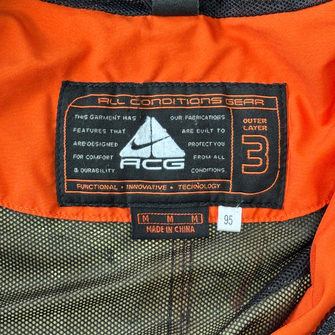 나이키 acg 빈티지 오렌지 배색 바람막이 M(105) 상품이미지6