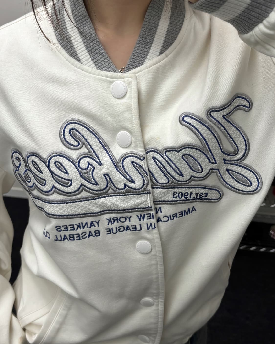 MLB 00s 뉴욕 양키즈 화이트 스타디움 자켓 상품이미지3