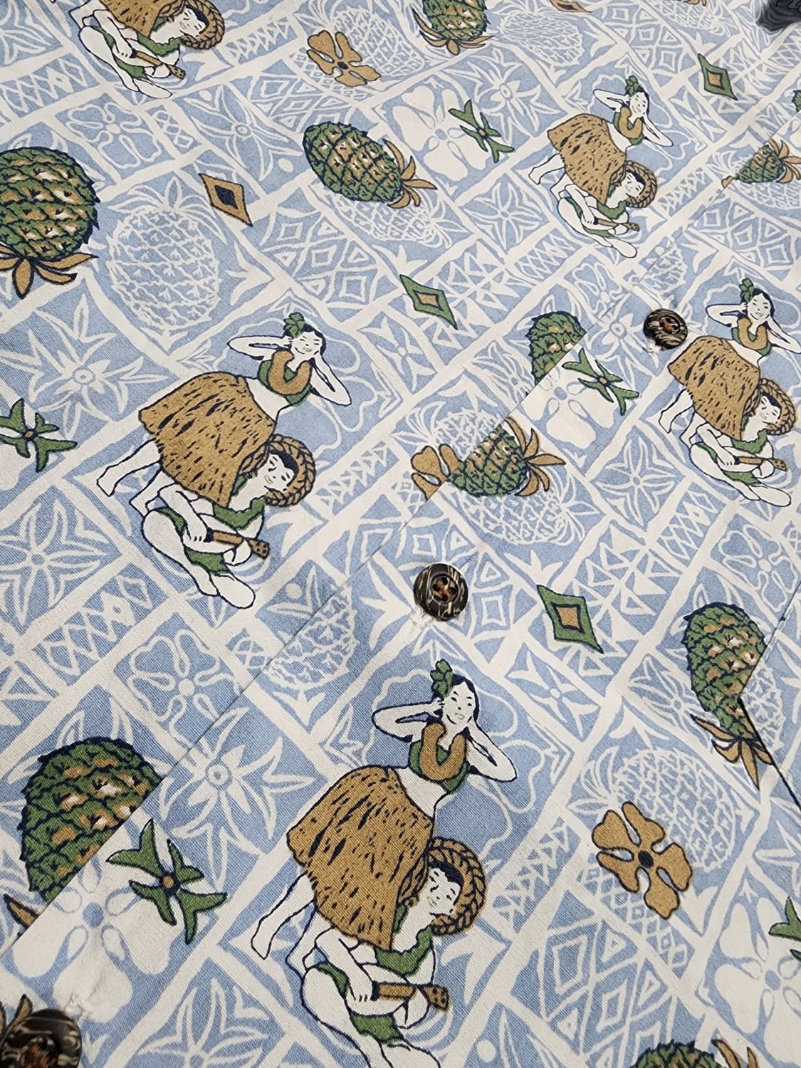 USA 빈티지 반팔 블루패턴 하와이안 셔츠 상품이미지6