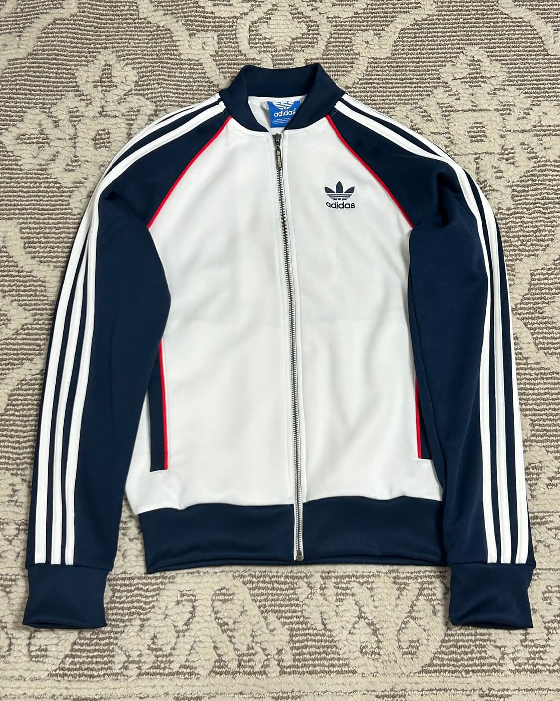 아디다스 대만여주깔 네이비화이트 배색 져지 상품이미지1