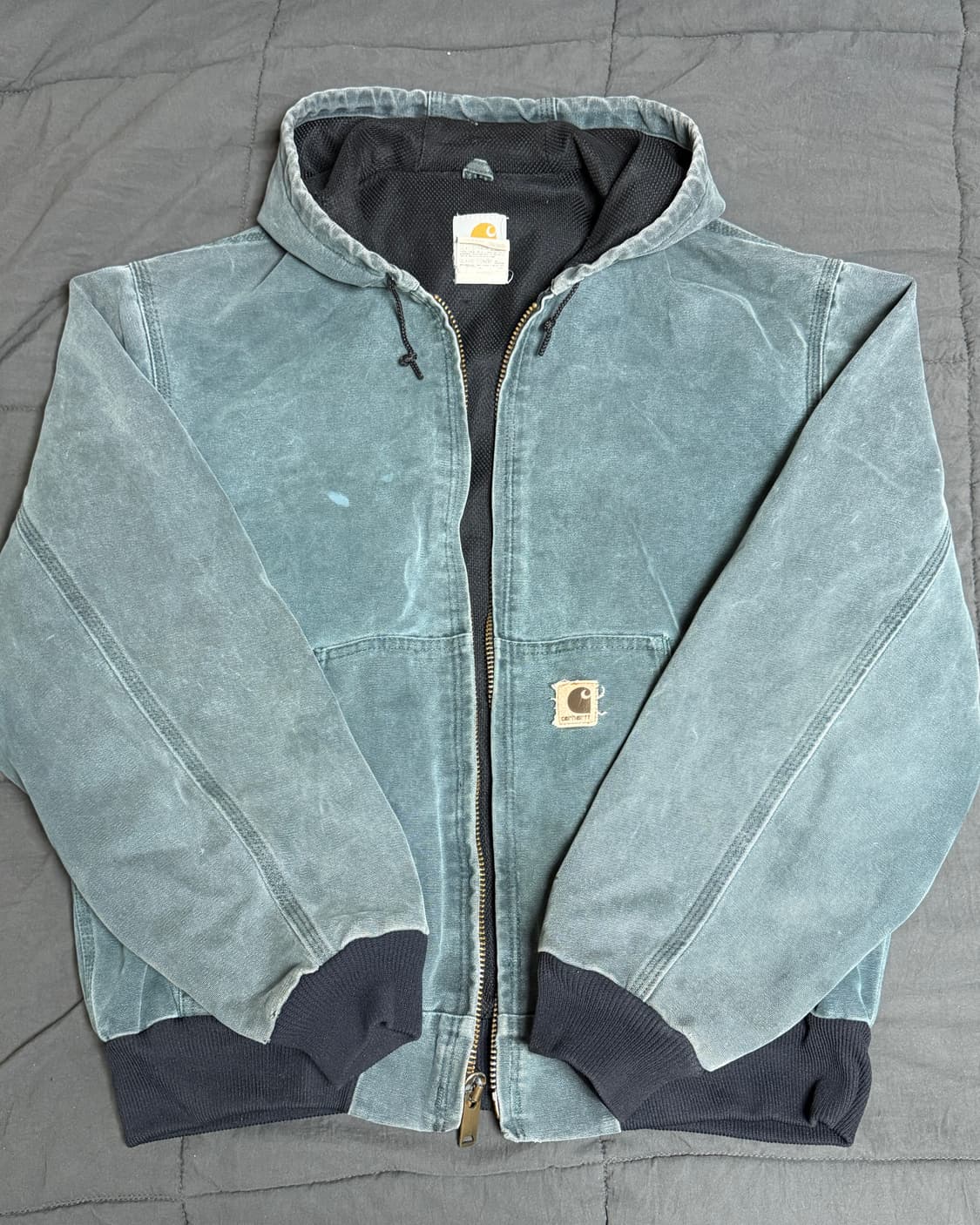 Carhartt j150 htg 후드 워크 자켓 헌터 그린 상품이미지1