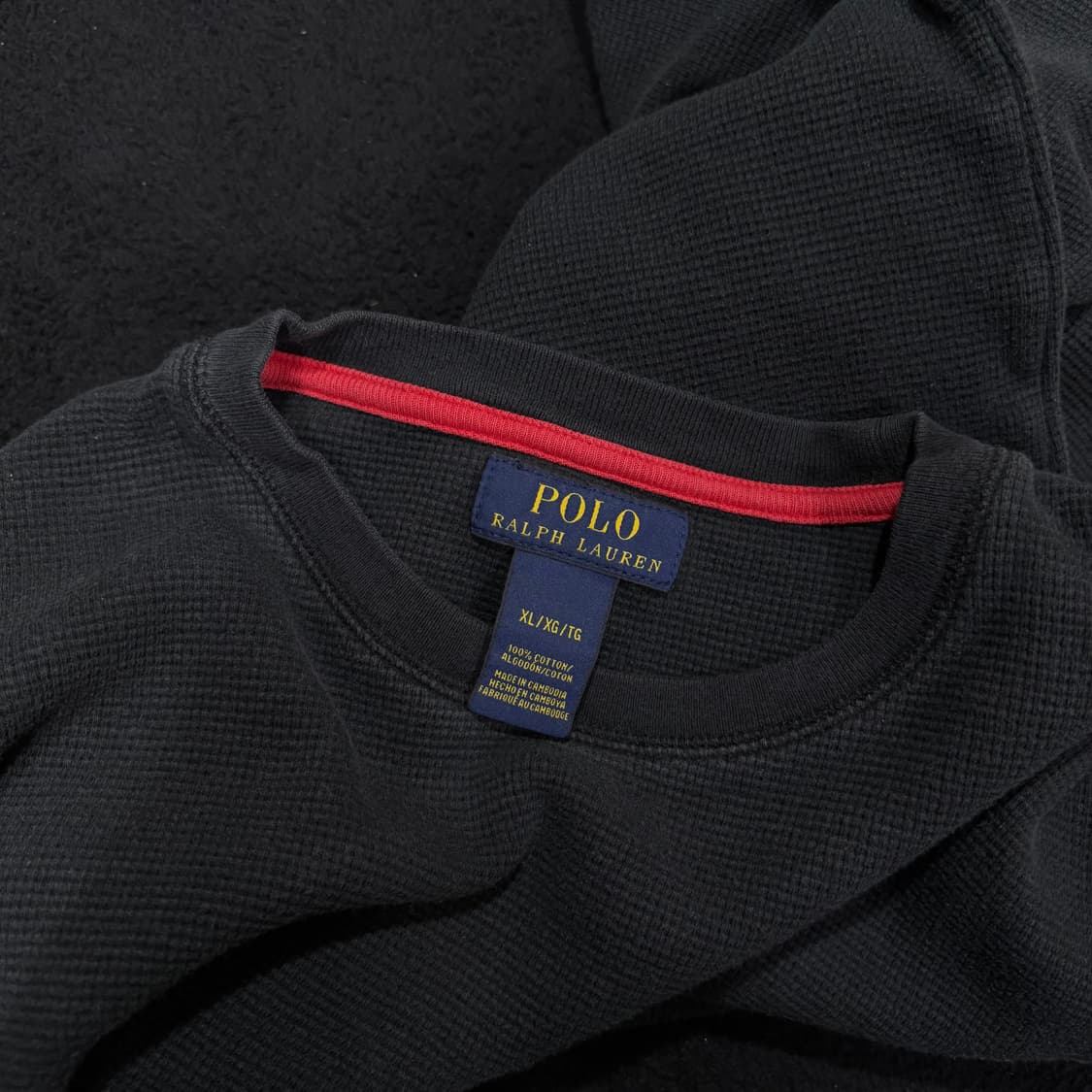 XL 폴로 랄프로렌 블랙 와플 긴팔 롱슬리브 상품이미지3