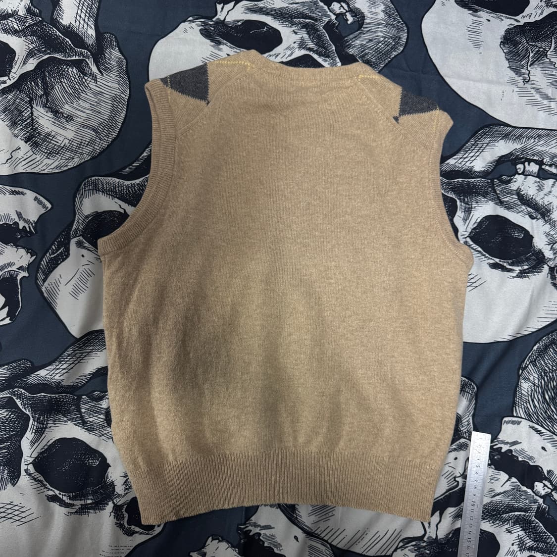 L.L.Bean 엘엘빈 램스울 아가일 니트조끼 L사이즈  상품이미지4