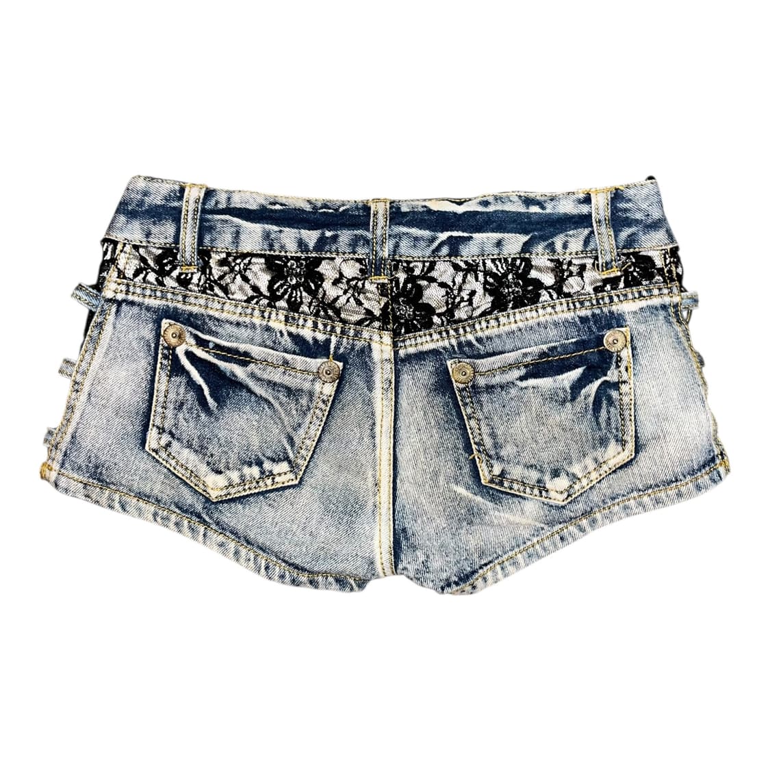 WORKS 사이드 레이스 링 데님 숏팬츠 갸루y2k 상품이미지3