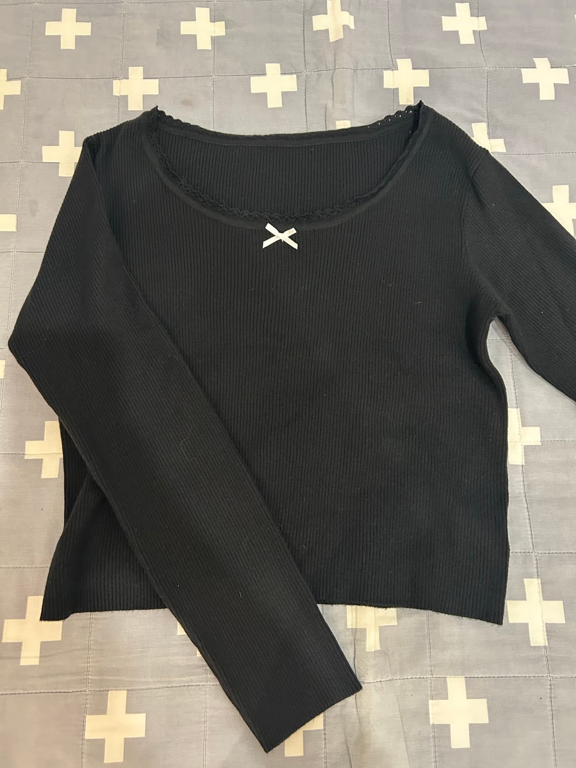 리본 긴팔 니트 상품이미지1