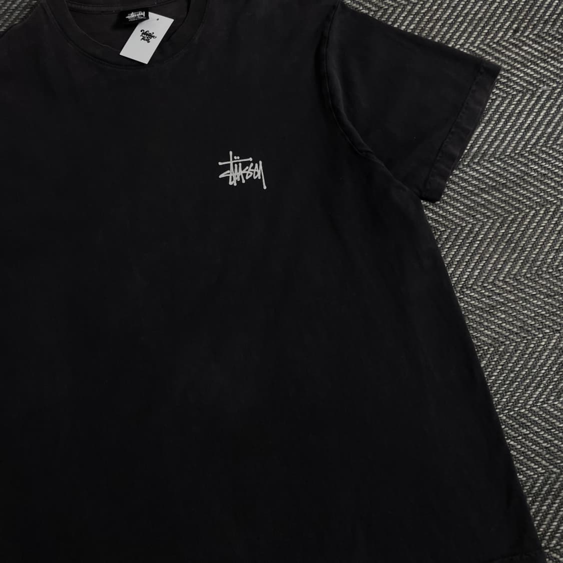 스투시 베이직 빅로고 박시핏 블랙 티셔츠o 3774 상품이미지3