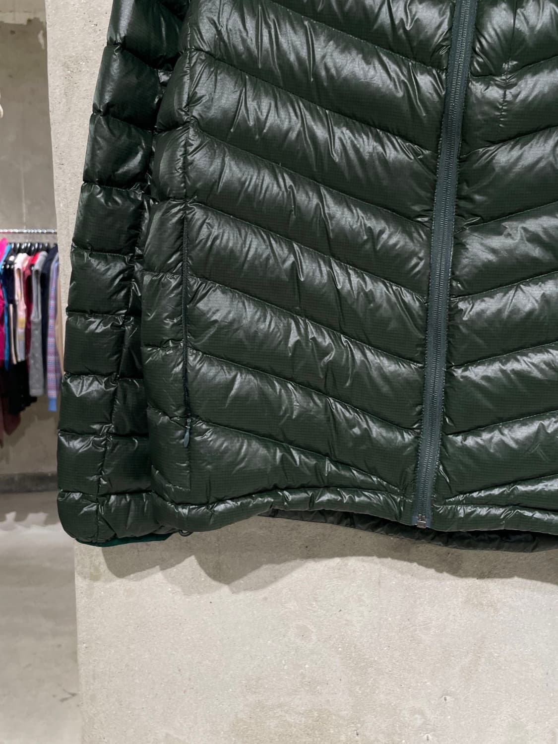 아크테릭스 그린 로고 나일론 덕 다운 경랑 후디 자켓 상품이미지4