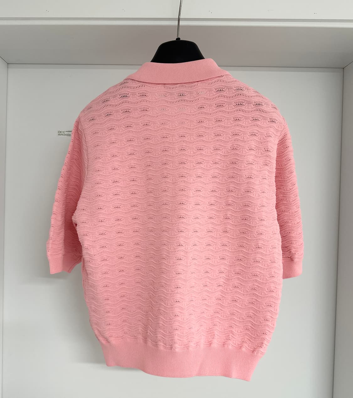 [베르니스] 여성 핑크 반팔 가디건 상품이미지3