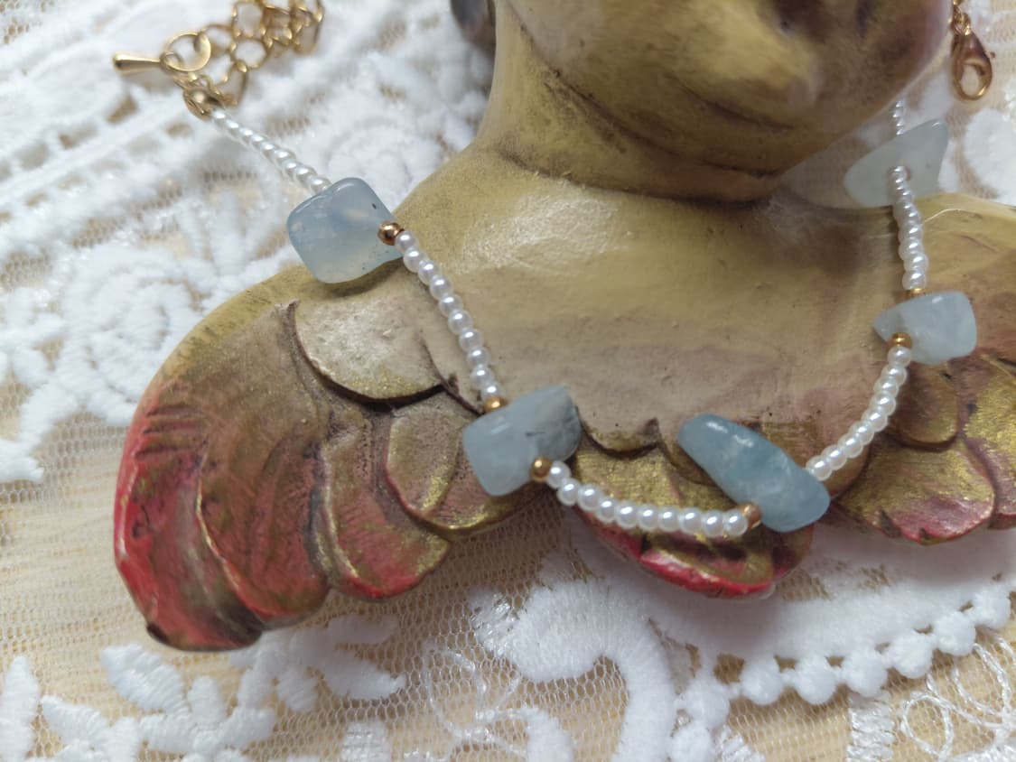 핸드메이드) 아쿠아마린원석 비즈팔찌  상품이미지8