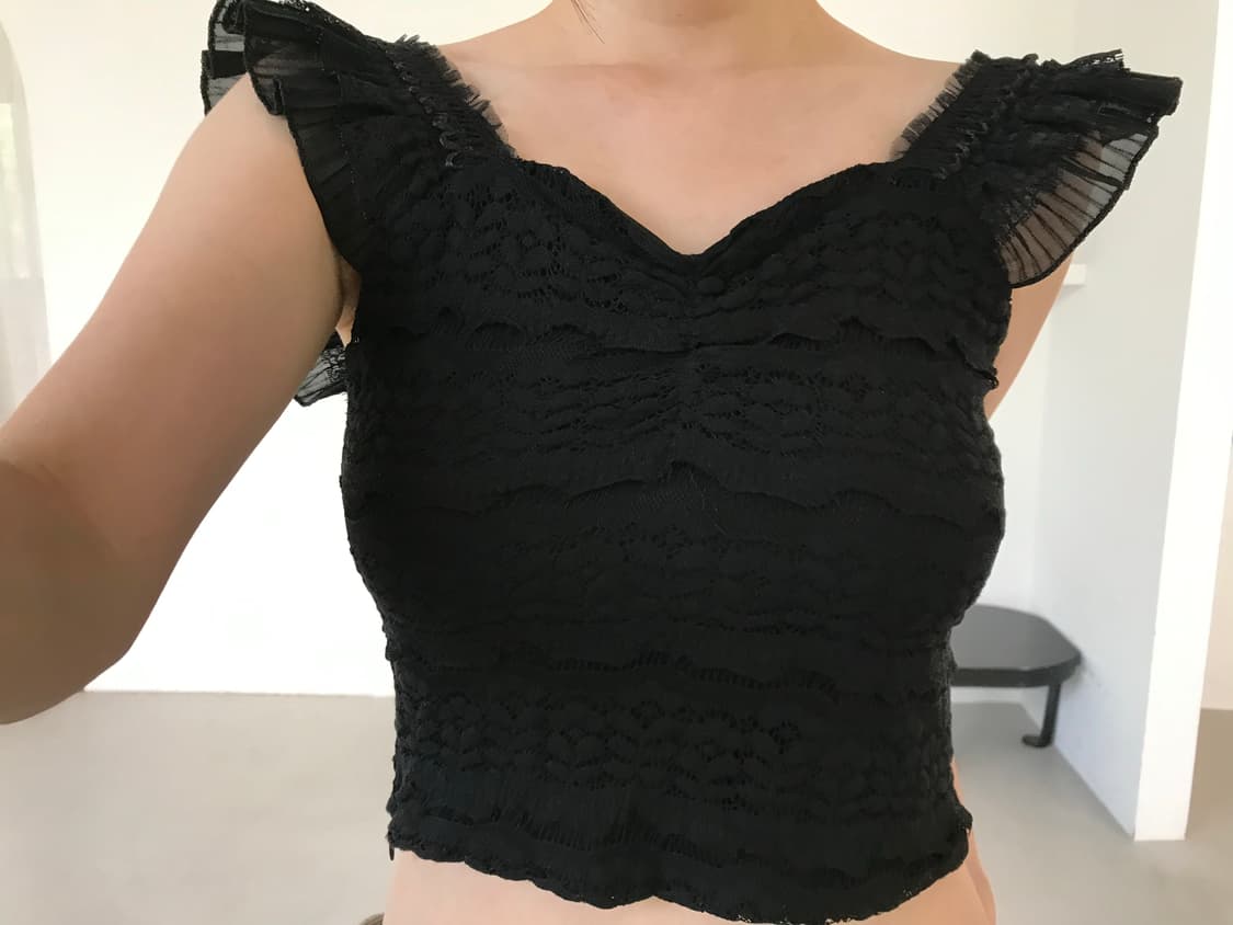 vintage black frill sleeveless 상품이미지6