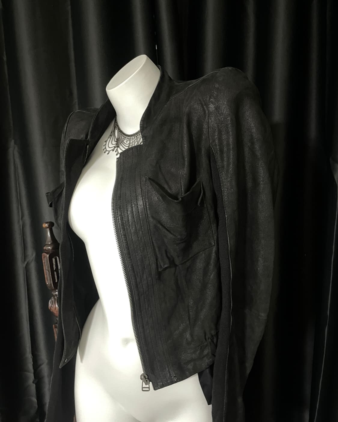 Time Goat Skin Layered Leather Jacket 상품이미지4
