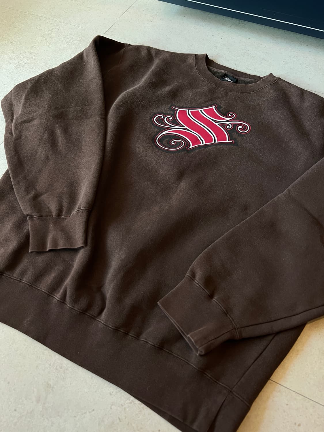 빈티지 00s 스투시 스웨트셔츠 브라운 상품이미지3