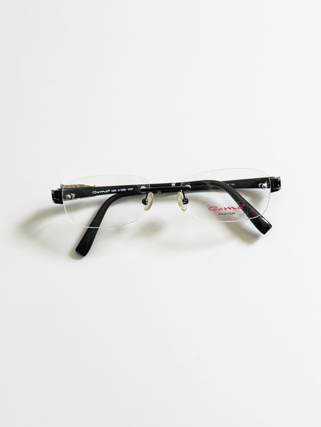 CAMO FASHION 블랙 무테 스퀘어 메탈 빈티지 안경 상품이미지2