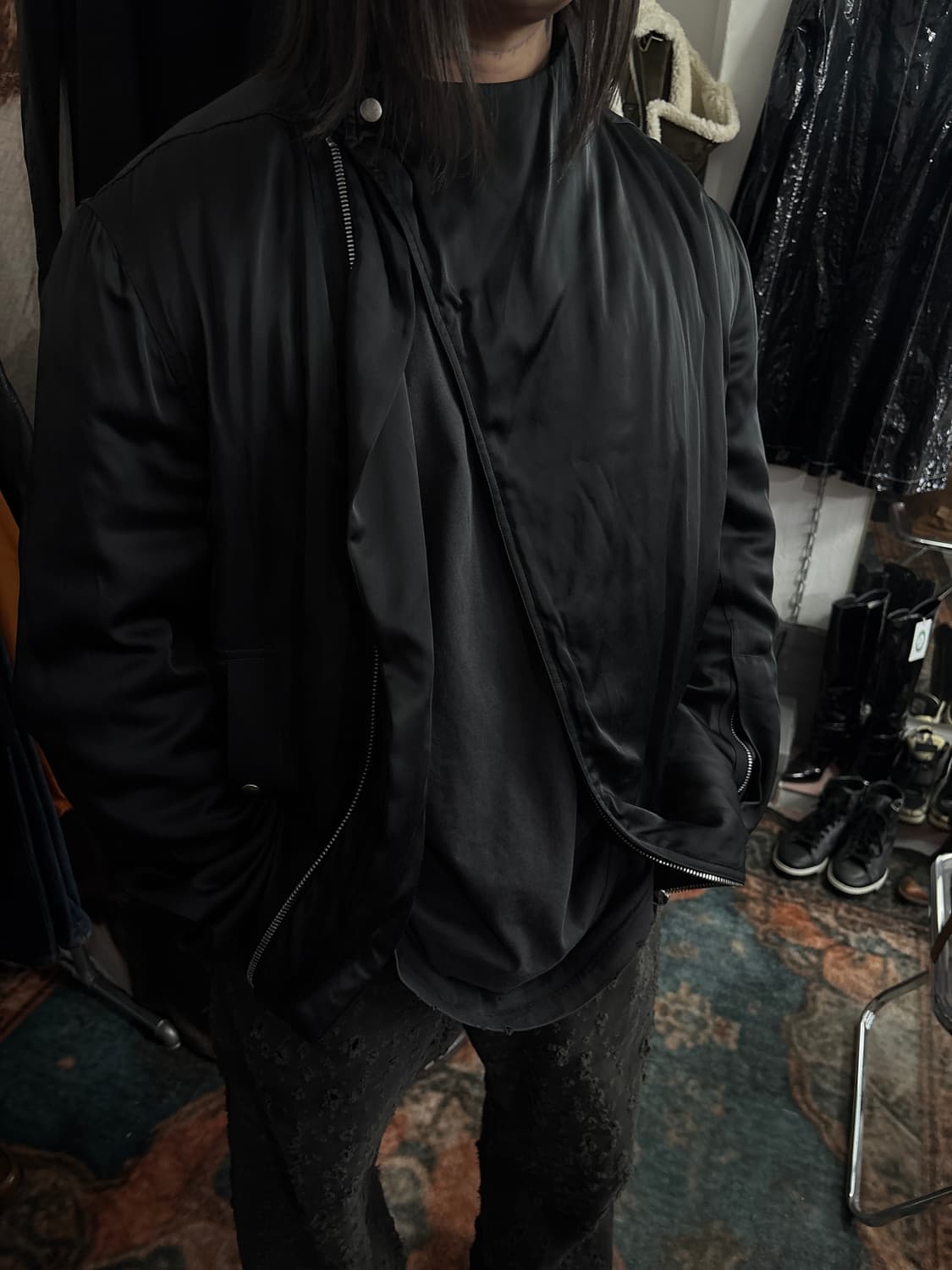 TTF✳️2025s/s 릭오웬스 세틴 봄버 상품이미지5