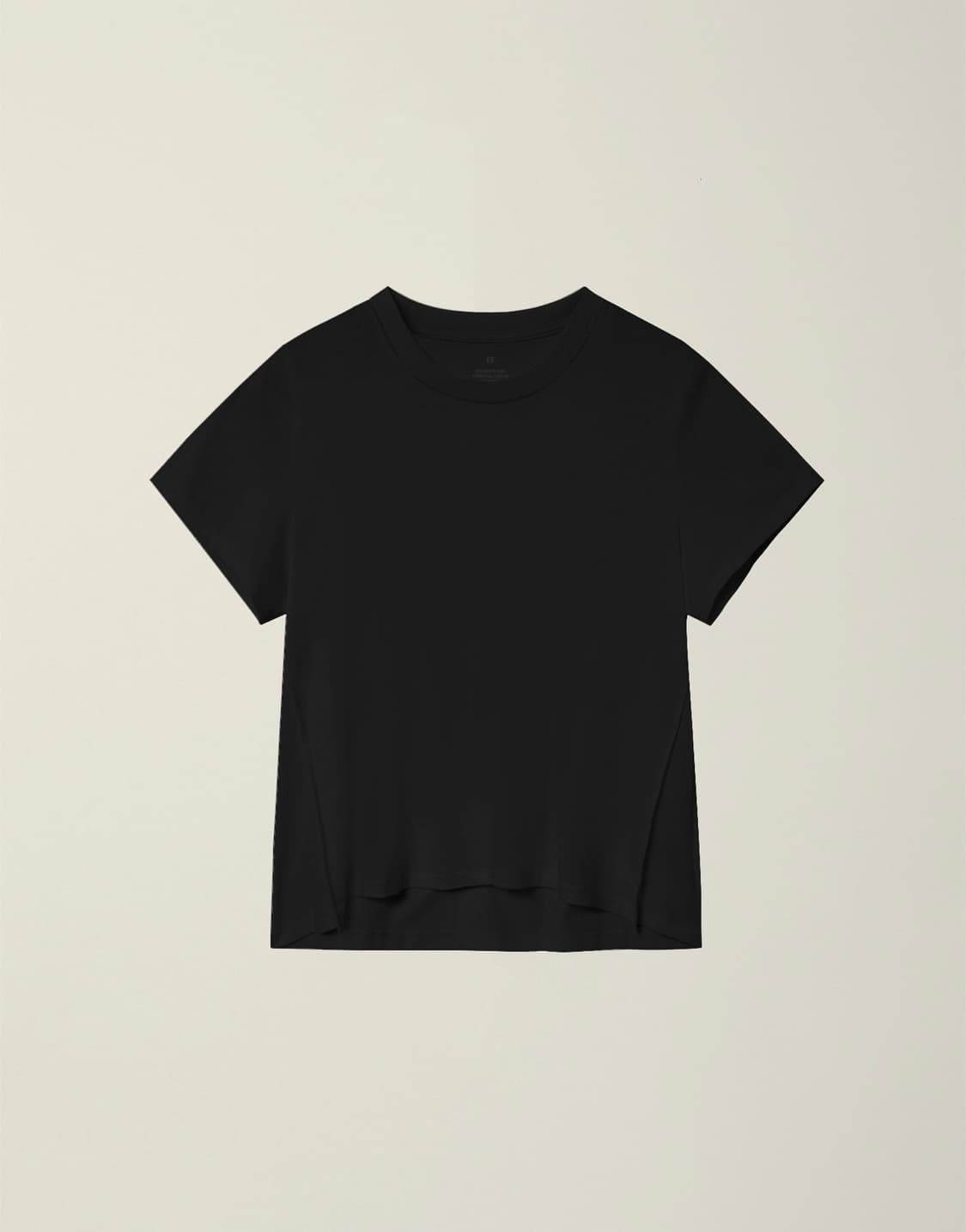 ee누마레 SIDE PLEATED 1/2 T-SHIRTS BLACK 상품이미지1