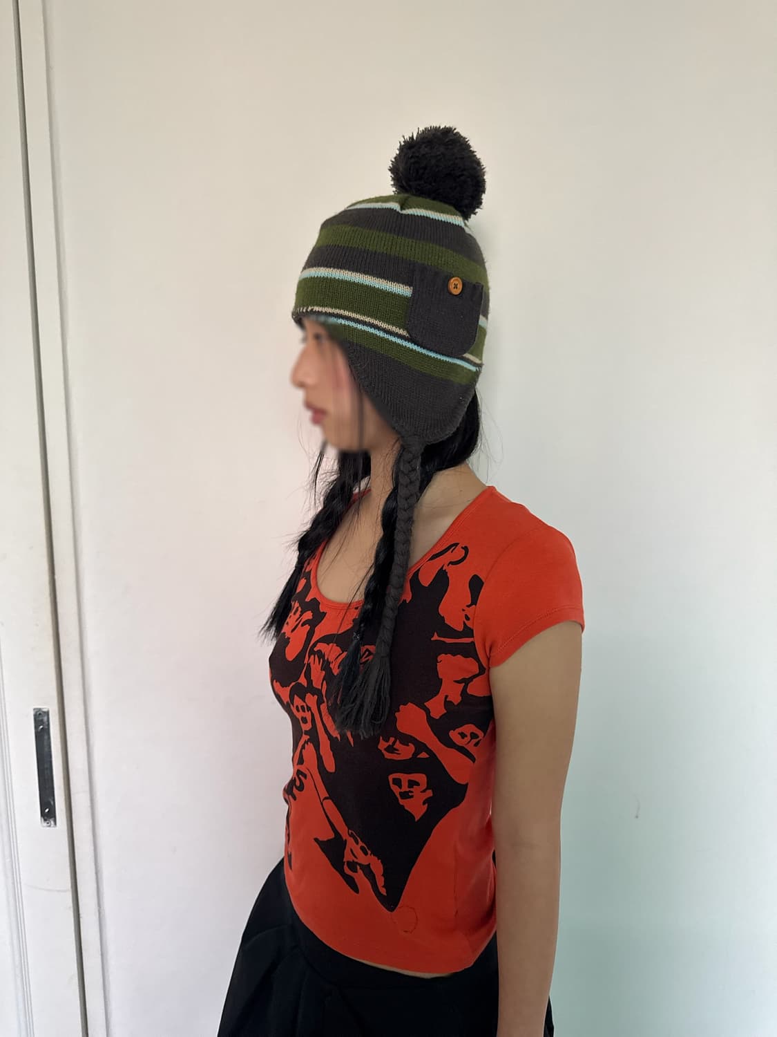 빈티지 이어플랩 방울비니 상품이미지5