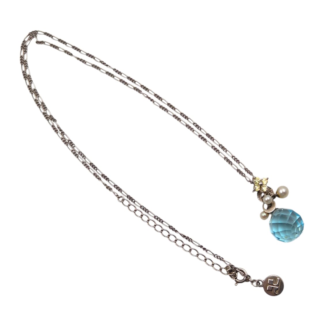 90s 꾸레쥬 한정 물방울 크리스탈 목걸이 상품이미지4