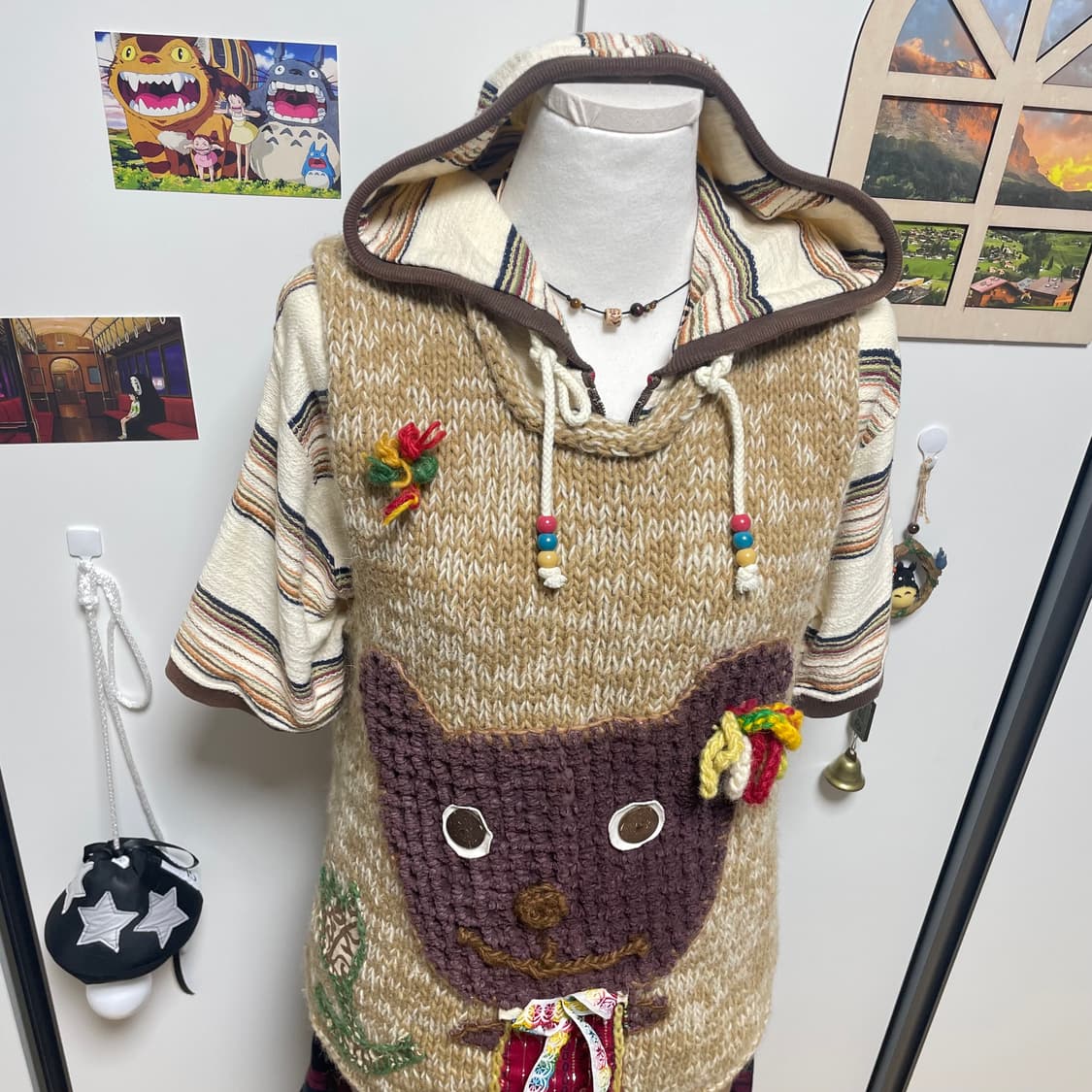 자수 베스트 + 반팔후드집업 #자수 #모리걸 #핸드메이드 상품이미지4