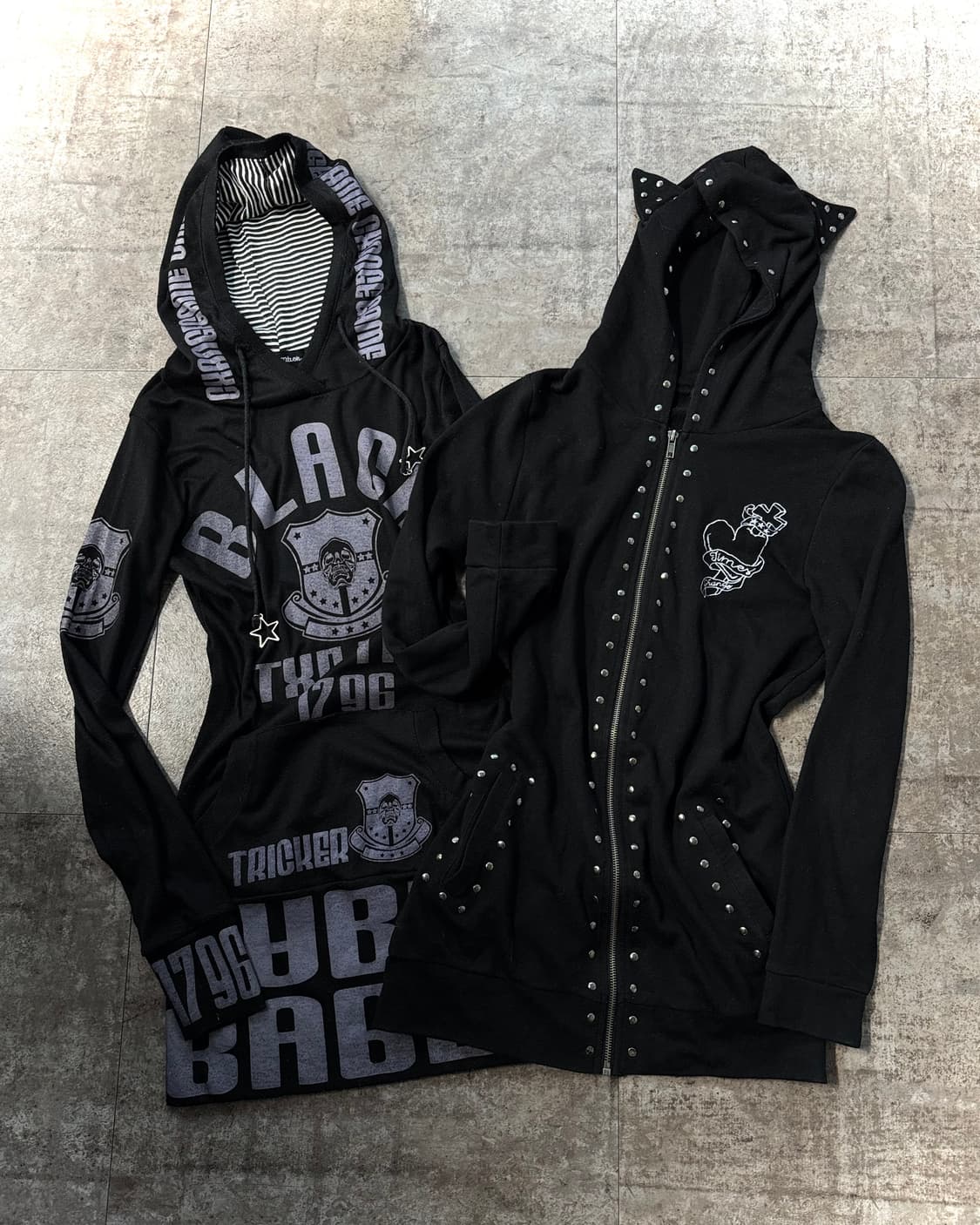 펑크 타입 후디/후디드 집업 2pcs SET (단품 구매 가능) 상품이미지1