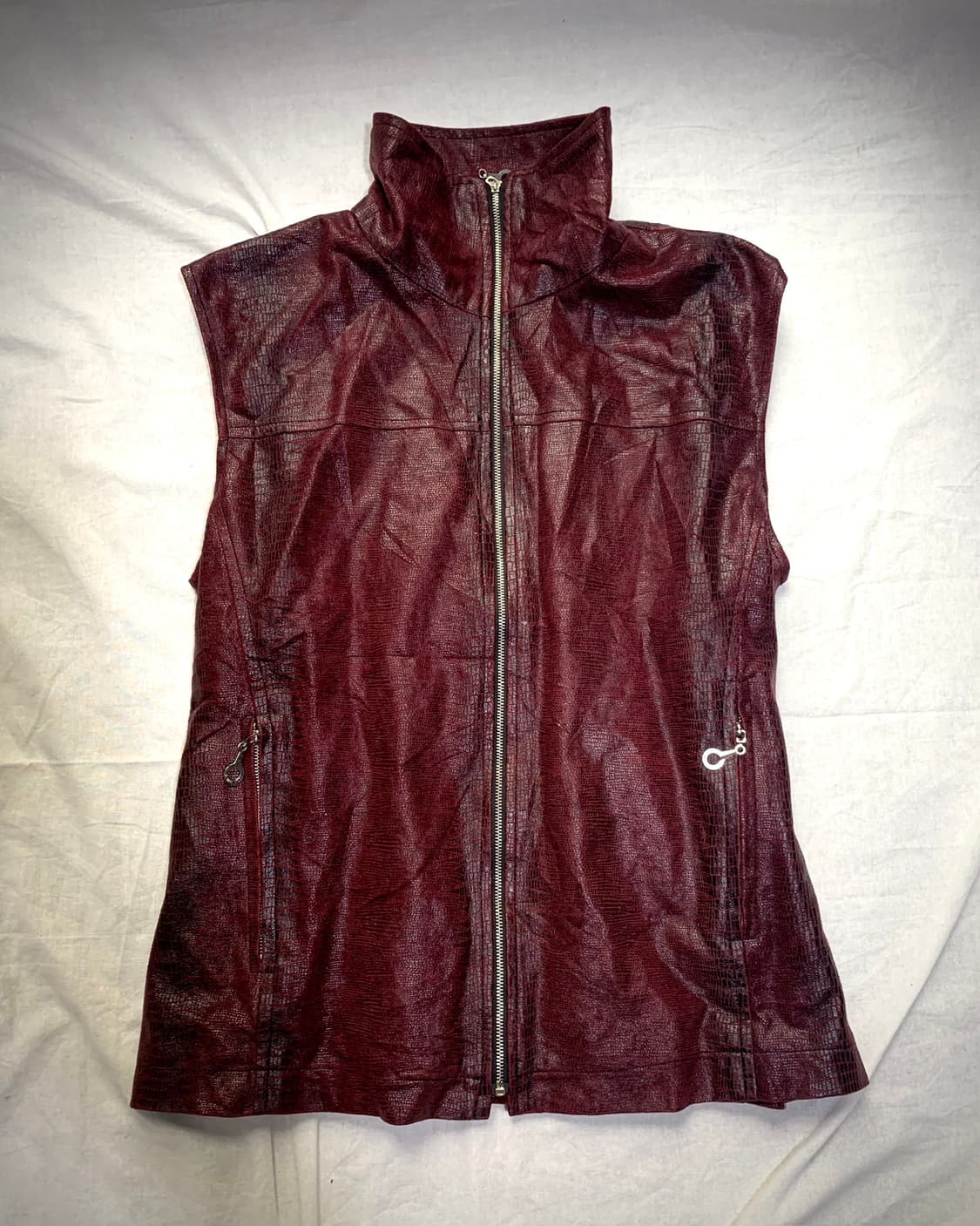 Blood wine red python sleeveless jacket  상품이미지1