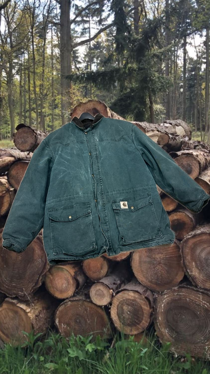 칼하트 오버핏 워크 자켓 그린 상품이미지1