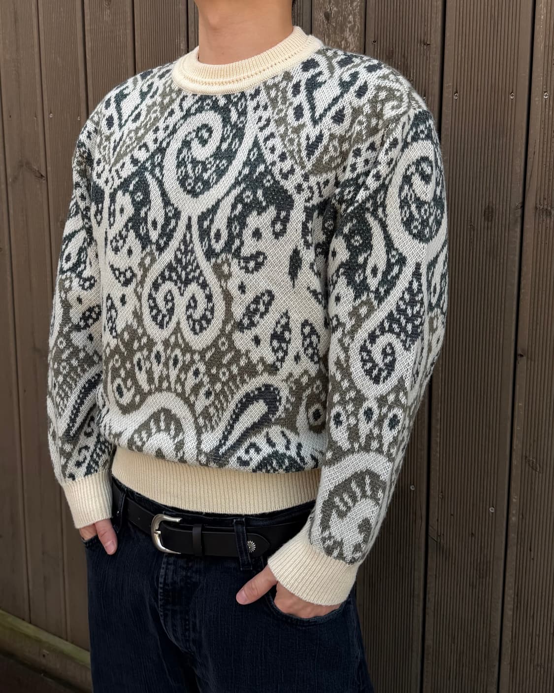 빈티지 페이즐리 자카드 니트 스웨터 상품이미지2