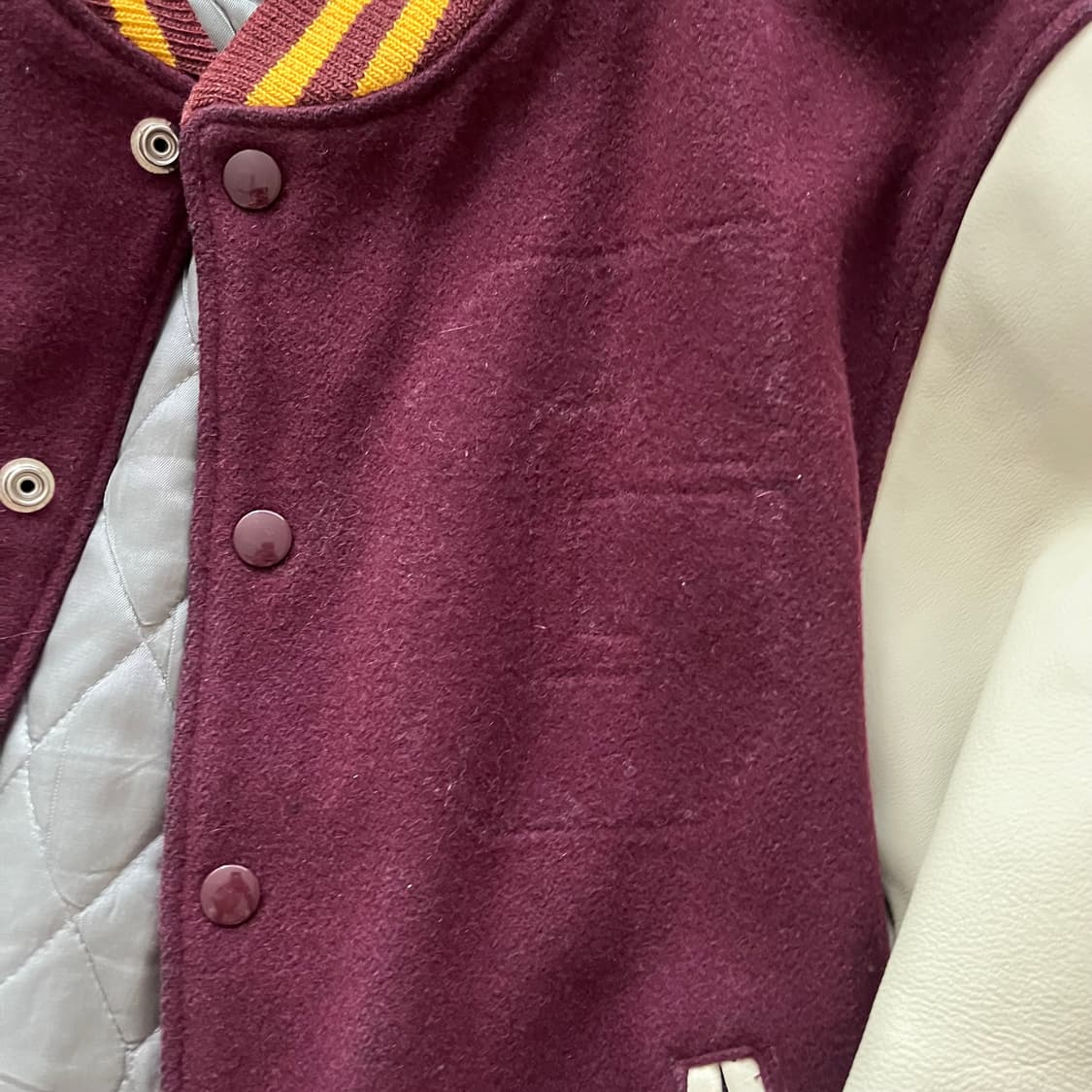 골든베어 바시티 자켓 M 버건디 상품이미지2