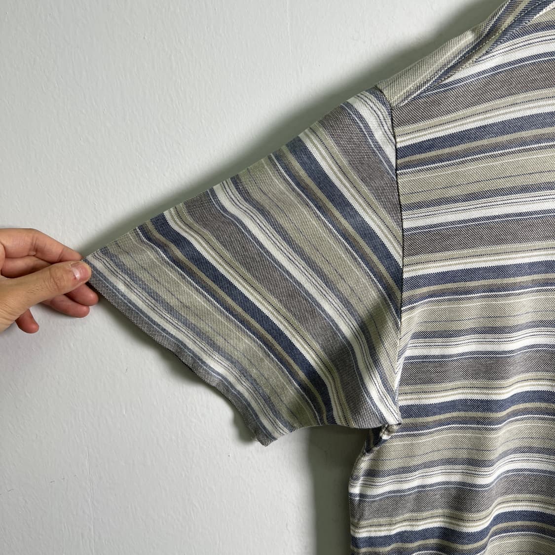 YSL 입생로랑 빈티지 스트라이프 반팔 카라 티셔츠 100 상품이미지6