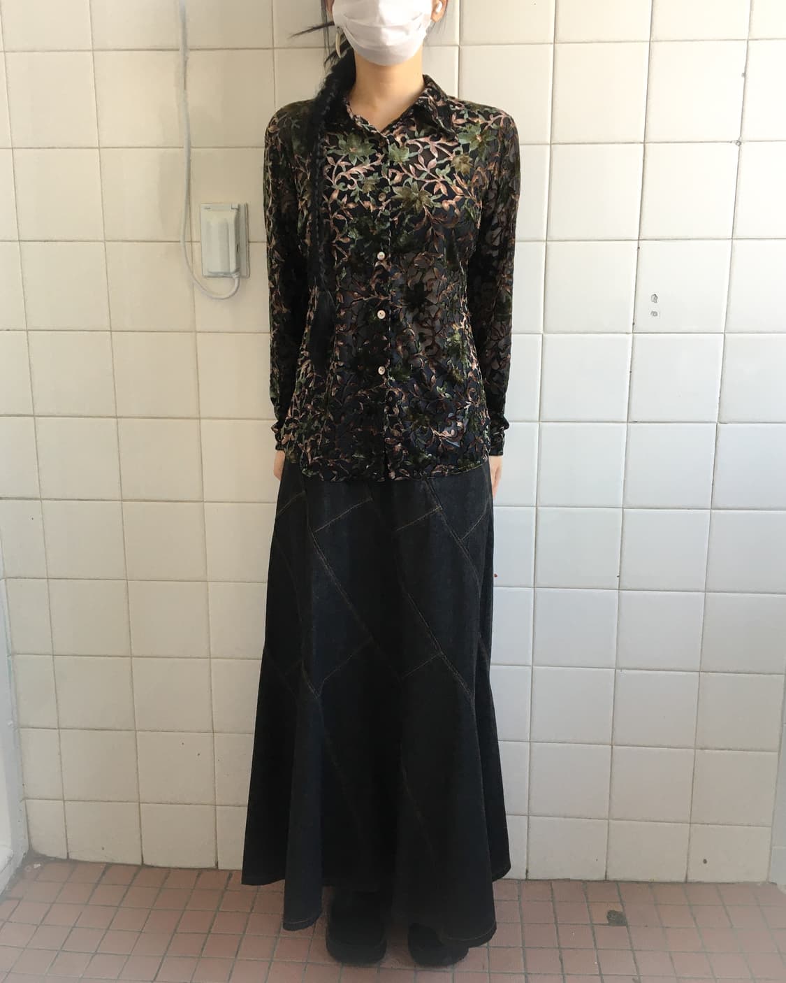 Velvet pattern shirt 상품이미지1