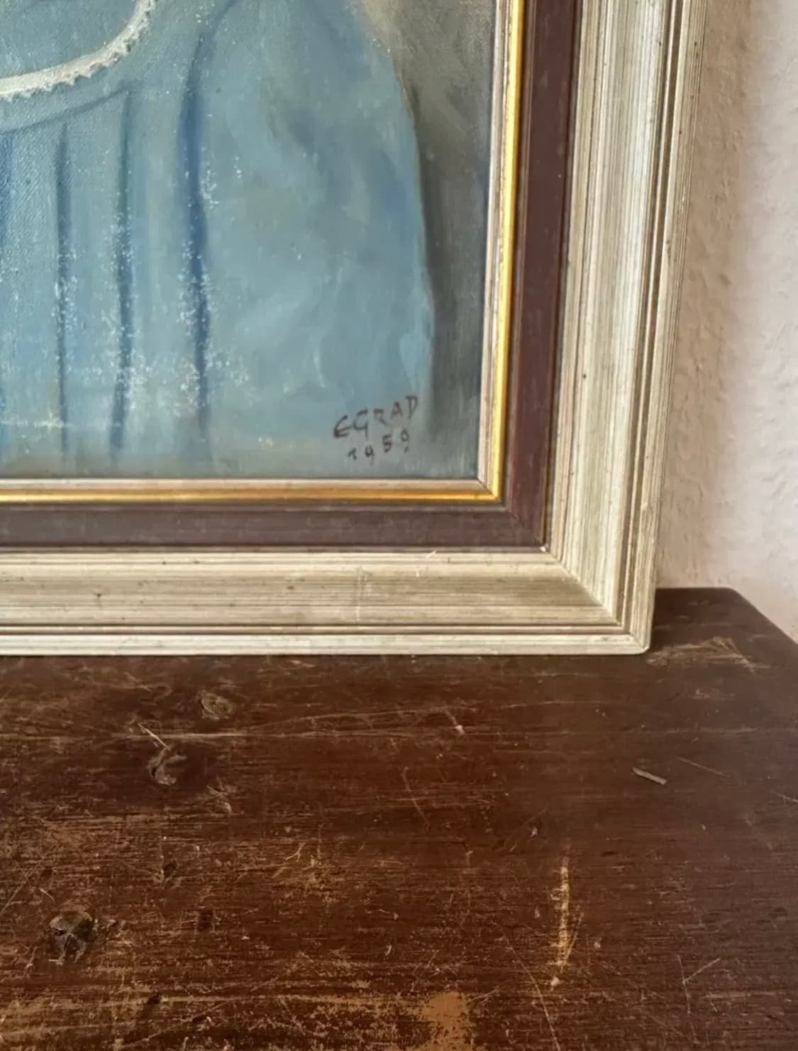 독일)빈티지 소녀 유화액자(핸드페인팅) 상품이미지3