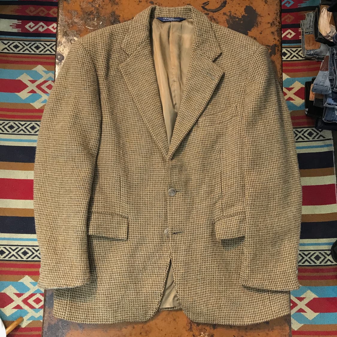 80s USA 폴로랄프로렌 투버튼 발리콘 트위드 울 자켓 남성 105 상품이미지1