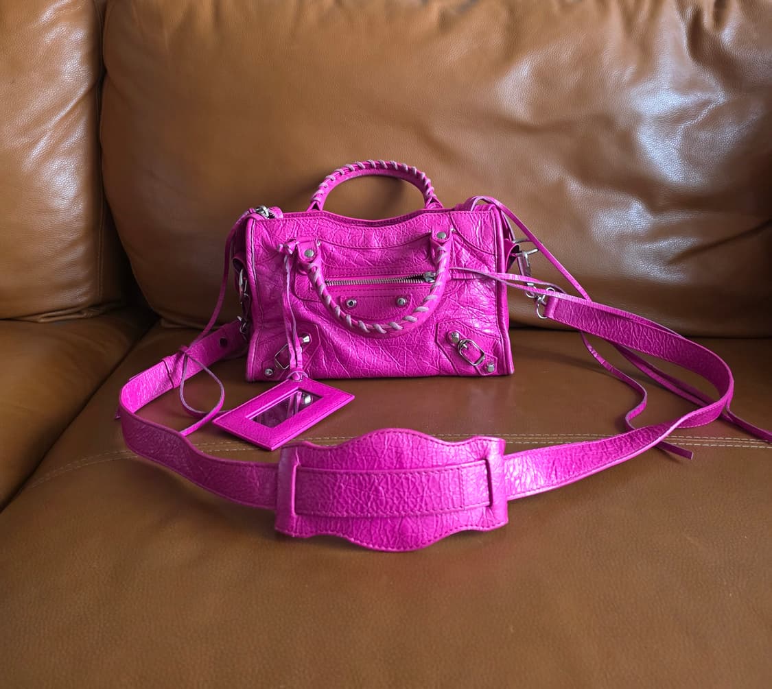 정품 발렌시아가 모터백 르시티백 시티백 미니 푸시아핑크 상품이미지2