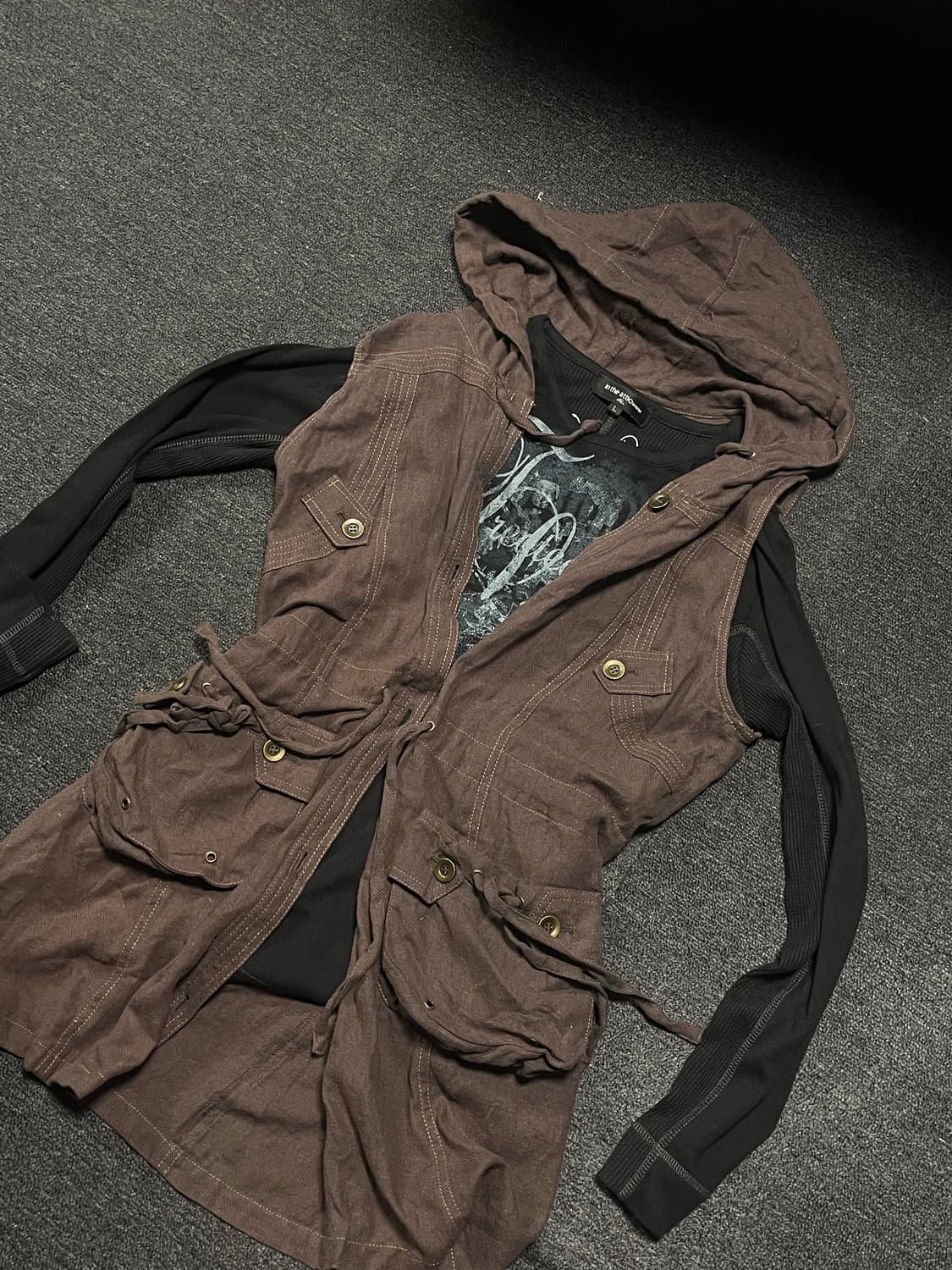 Dark Grunge-vest hoodie(Cargo) 상품이미지3