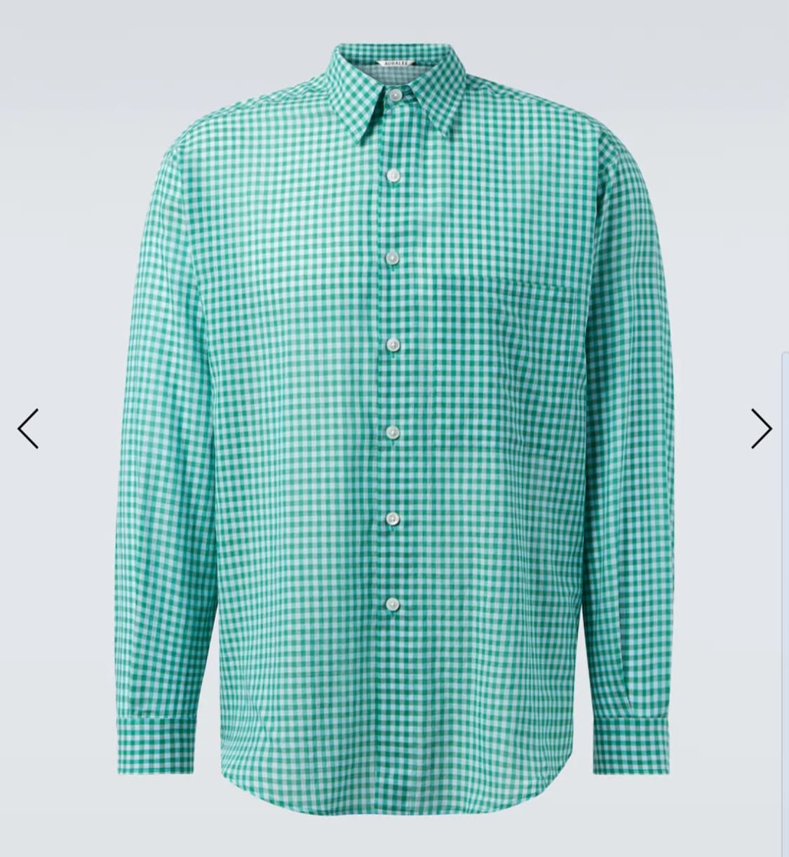 [3] 오라리 깅엄 체크 셔츠 그린 더로우 프라다 나이스네스 코모리 머듈 상품이미지1