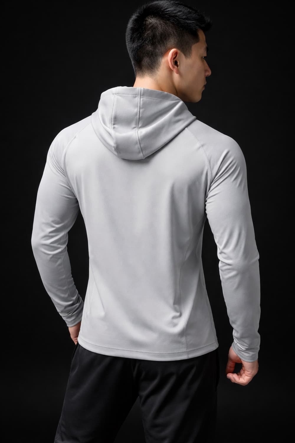 어나더유스 후드 롱슬리브 티셔츠 샌드 그레이 컴프 레션 슬림핏  상품이미지2