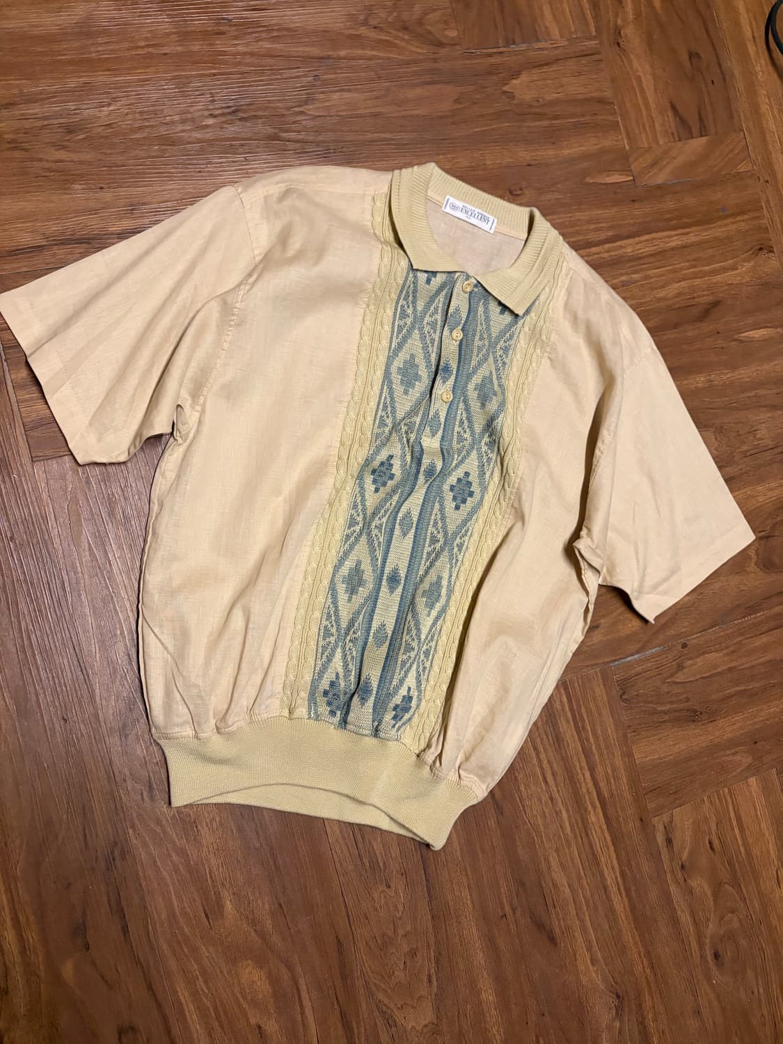 LINEN JAQUARD KNIT PANEL SHIRT 상품이미지3