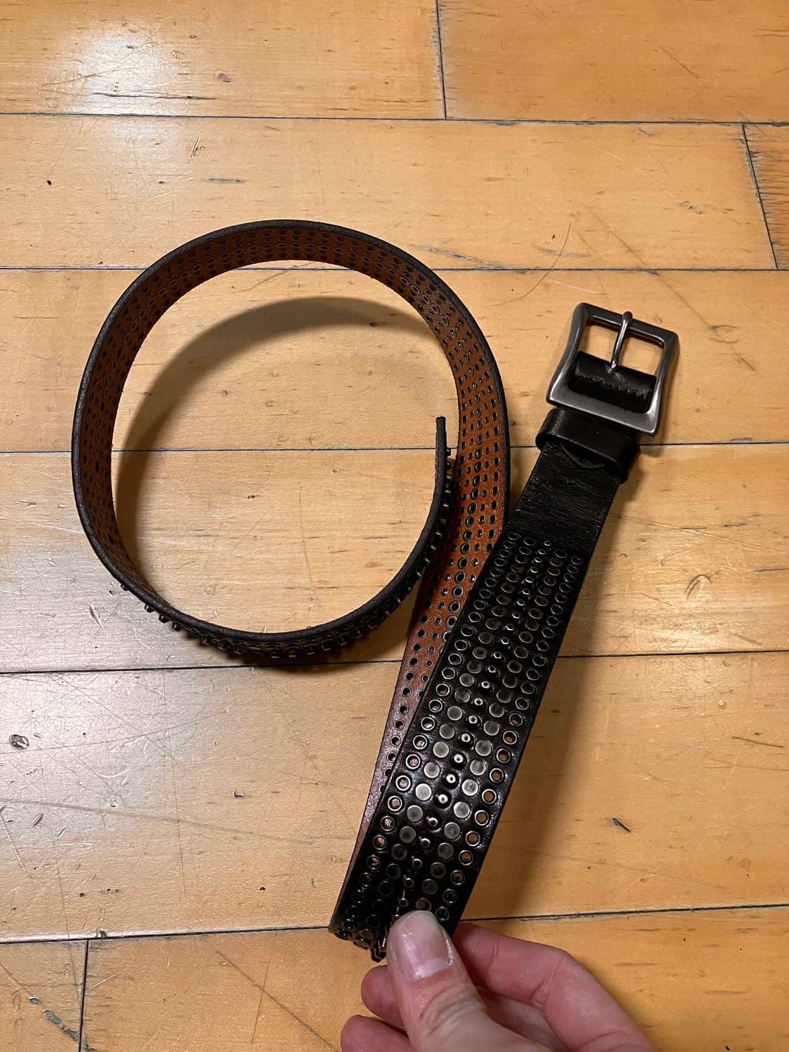 Japanese 90s 락 스터드 블랙 펑키 벨트 상품이미지4