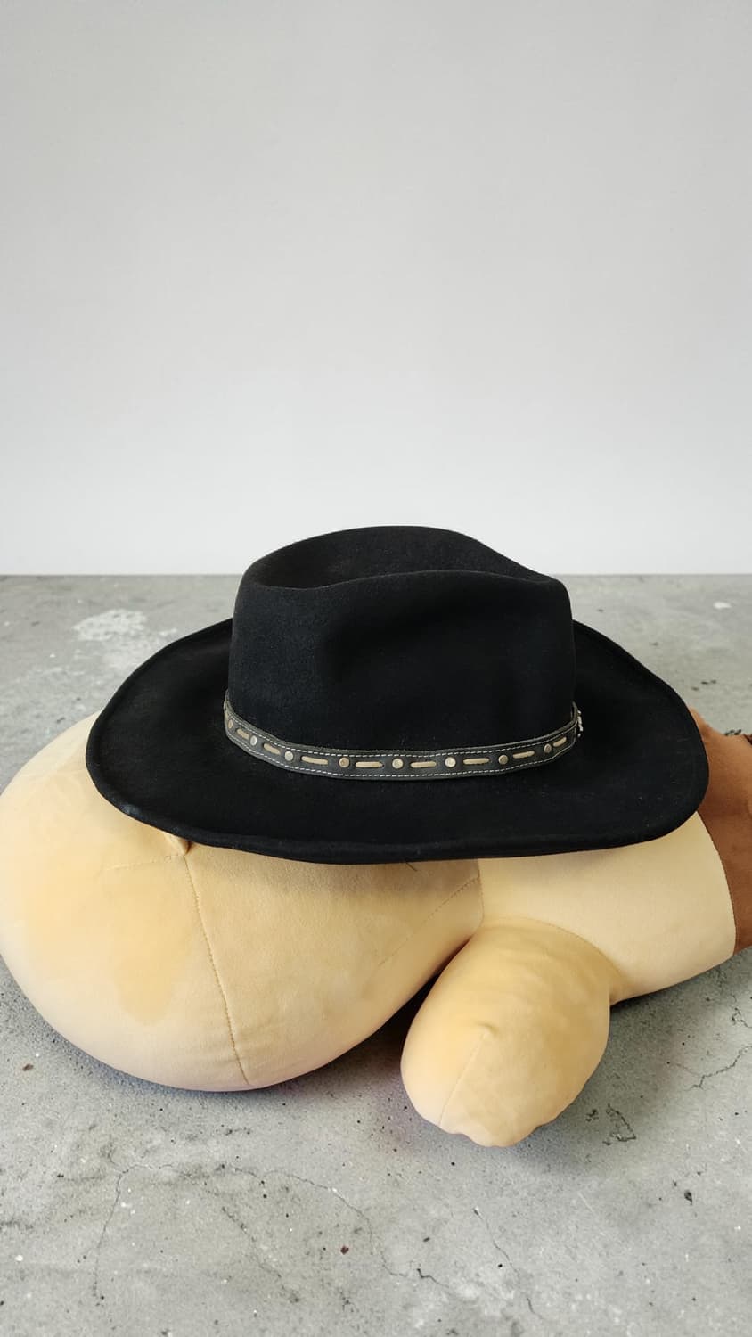 USA JACK DANIELS 블랙 울 페도라 웨스턴 카우보이 모자 상품이미지3
