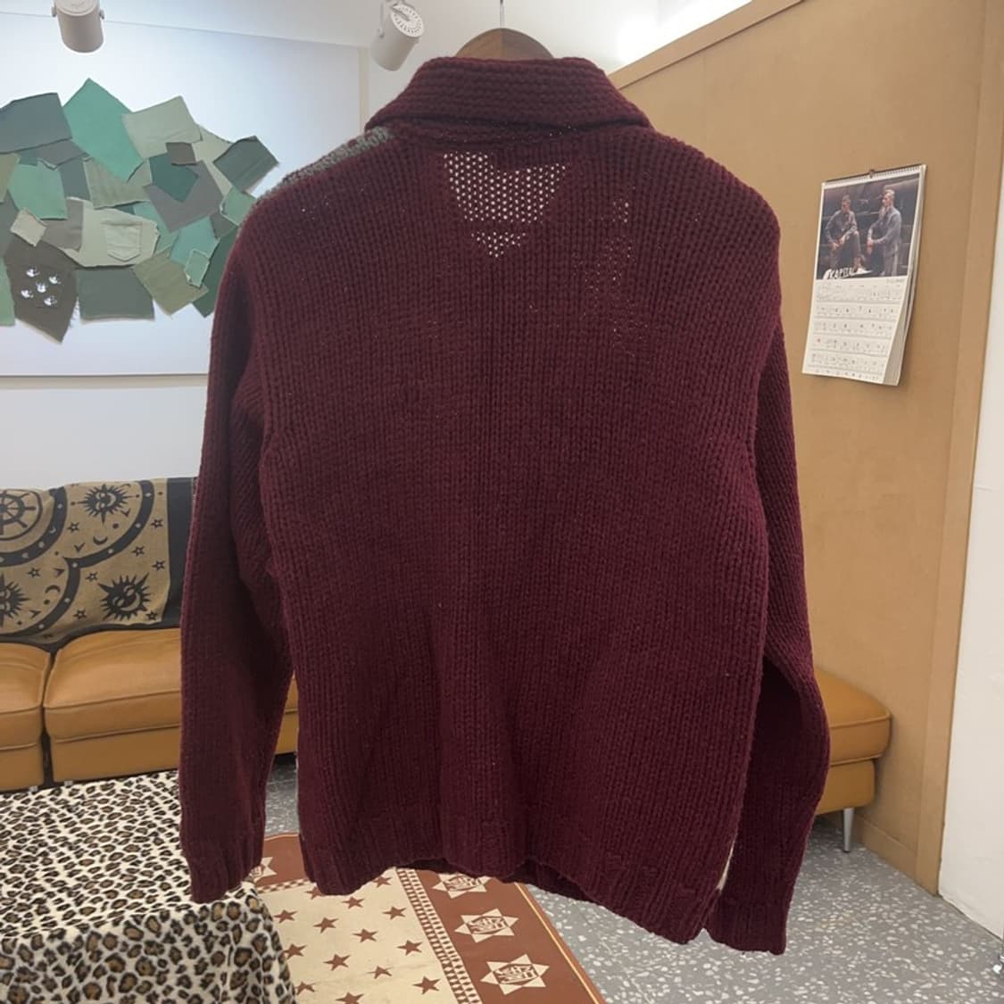 챕스 랄프로렌 코위찬 버건디 와인 니트 집업 가디건 L C08820 상품이미지4
