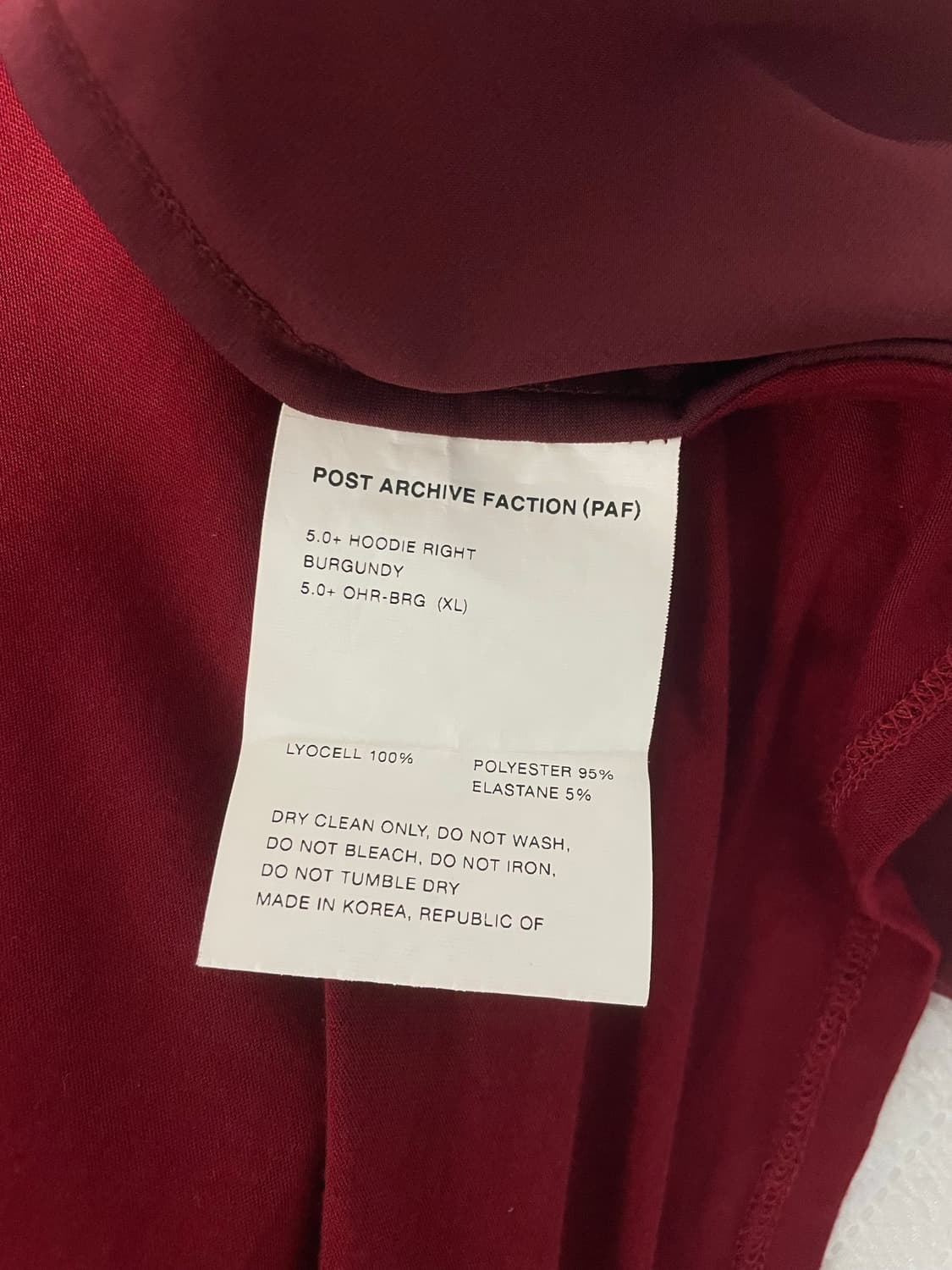 Paf 5.0+ Hoodie Right Burgundy 상품이미지4