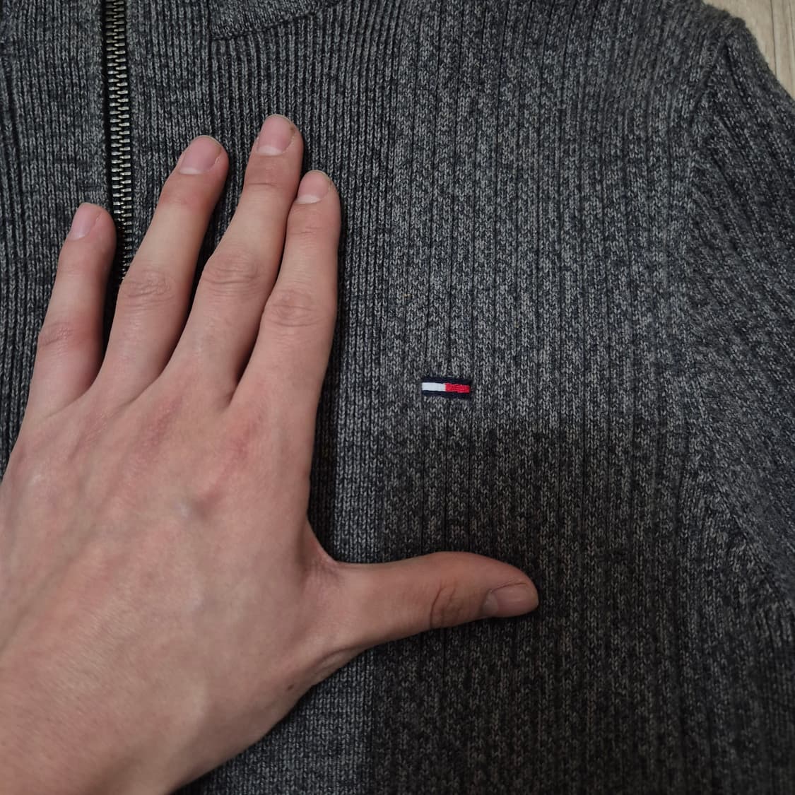 타미힐피거 데님 미니 플래그 모직 니트집업 상품이미지6