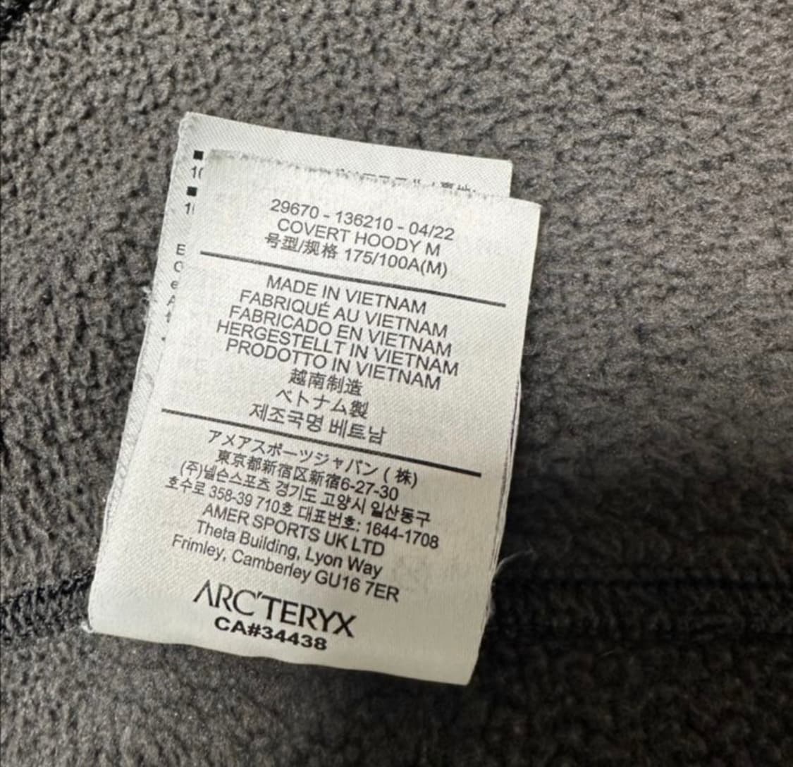 아크테릭스 커버트 후디 M 사이즈  상태 9.5/10  사진찍고 절대 안 상품이미지4
