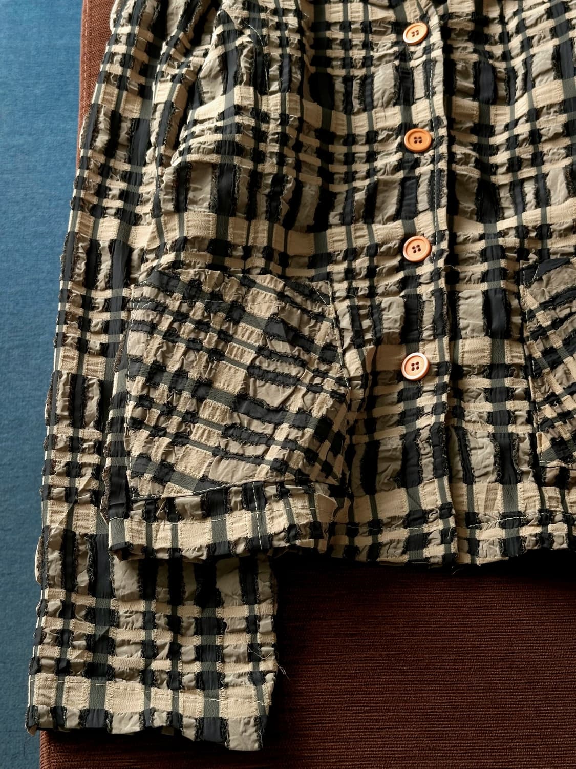 Washed poly volume fabric single jacket 상품이미지3