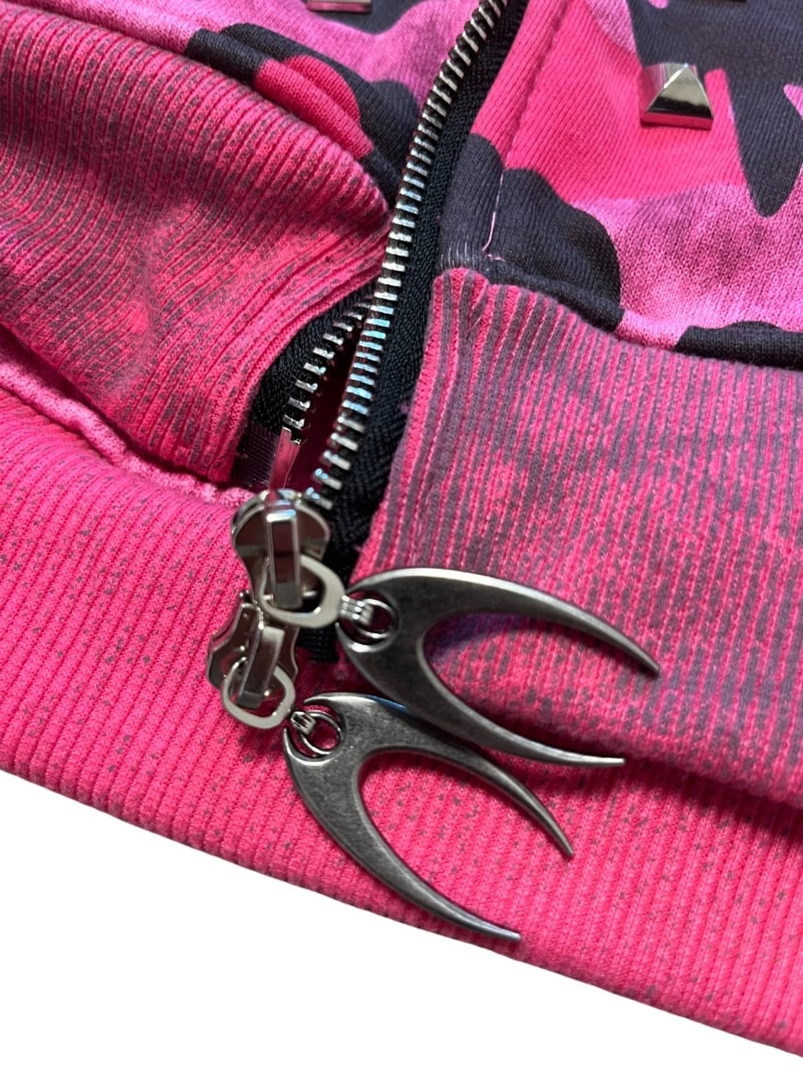 cozyworldwide 핑크 스터드 리버서블 후드집업 상품이미지8