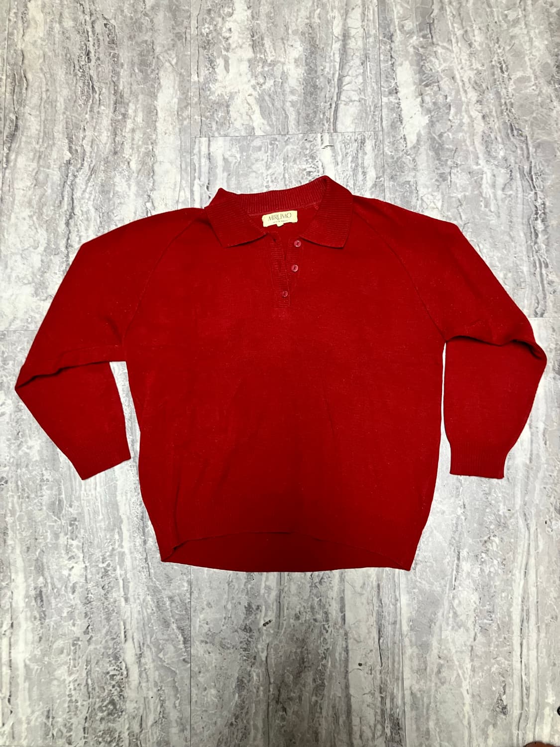 일본빈티지 Mirumo 올드스쿨아메카지 혁오풍 카라니트스웨터 상품이미지1