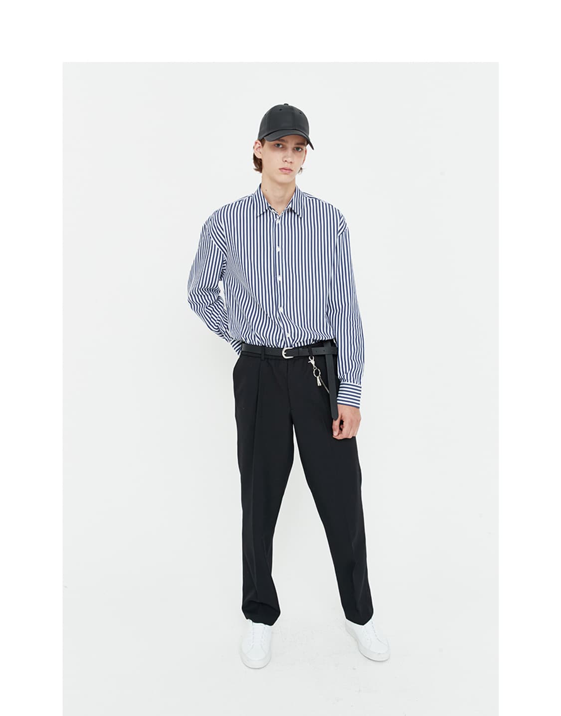 쿠어 볼드 스트라이프 셔츠 그레이 M 새상품 상품이미지6